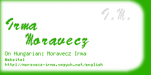 irma moravecz business card